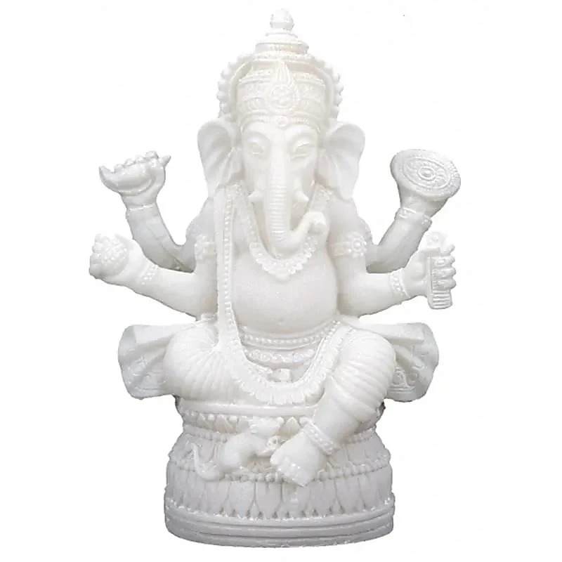 Ganesh blanc statuette